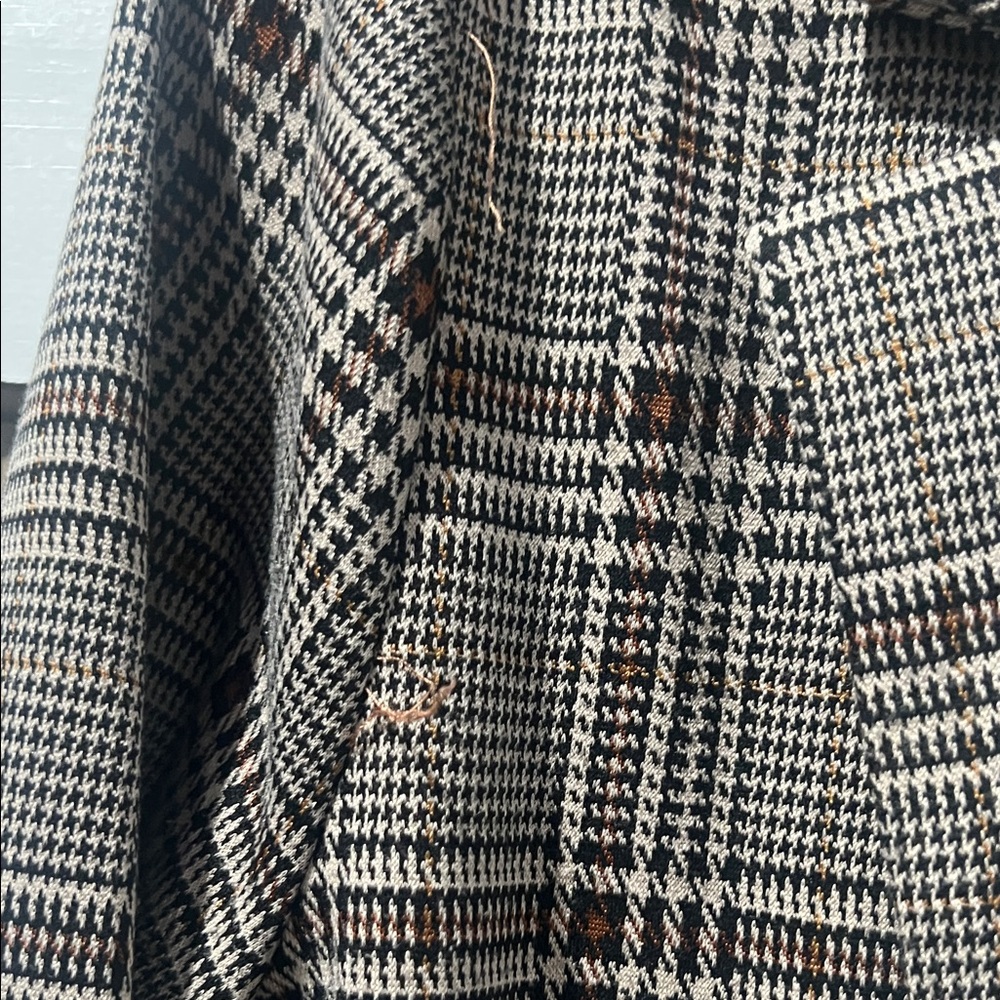 Philosophy Brown Black Plaid Long Blazer Jacket - Picture 3 of 7